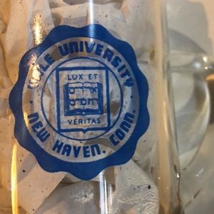 Set of Three (3) Vintage Yale University Saks Fifth Avenue Glass Mugs